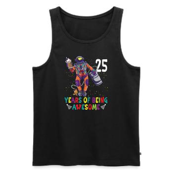 25e anniversaire Astronaute Astronomie Système solaire - Débardeur bio Premium Homme - noir - Devant - Michal (187cm)