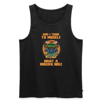Flat Earth Theory Flat Earth Army Earth - Männer Premium Bio Tank Top - Schwarz - Vorne - AI Model Male 178 light (178cm)
