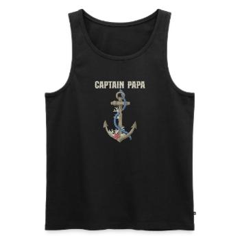 Boating Dad Boat Captain Pontoon Sailor Cruising - Männer Premium Bio Tank Top - Schwarz - Vorne - Michal (187cm)
