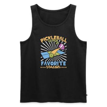Pickleball Player Pickleball Paddle Pickleball - Männer Premium Bio Tank Top - Schwarz - Vorne - AI Model Male 178 light (178cm)