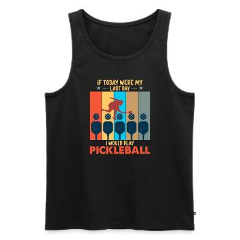 Pickleball Player Pickleball Paddle Pickleball - Männer Premium Bio Tank Top - Schwarz - Vorne - AI Model Male 178 light (178cm)