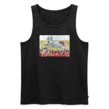 Münster von oben - Männer Premium Bio Tank Top - Schwarz - Vorne - AI Model Male 178 light (178cm)