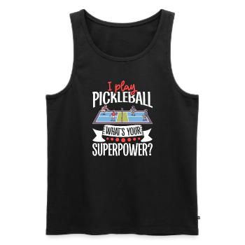 Pickleball Player Pickleball Paddle Pickleball - Männer Premium Bio Tank Top - Schwarz - Vorne - AI Model Male 178 light (178cm)
