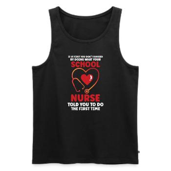 School Nurse Nursing Clinic Medical Stuff - Men's Premium Organic Tank Top - black - Front - AI Model Male 178 light (178cm)