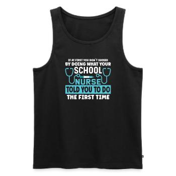 School Nurse Nursing Clinic Medical Stuff - Men's Premium Organic Tank Top - black - Front - AI Model Male 178 light (178cm)