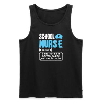 School Nurse Nursing Clinic Medical Stuff - Men's Premium Organic Tank Top - black - Front - AI Model Male 178 light (178cm)