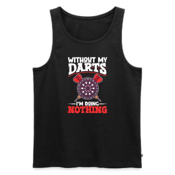 Darts Darts Player Dartboard Dartboard Darts - Men's Premium Organic Tank Top - black - Front - Michal (187cm)