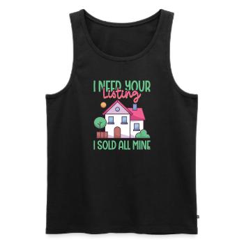 Real Estate Agent Realtor Home Closing Investor - Men's Premium Organic Tank Top - black - Front - AI Model Male 178 light (178cm)