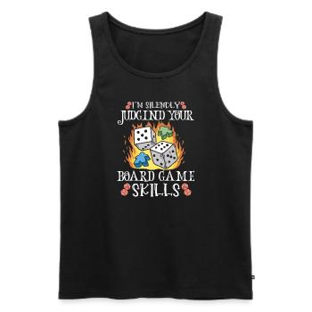Wine Board Games Chess Board Game Player Gambling - Männer Premium Bio Tank Top - Schwarz - Vorne - AI Model Male 178 light (178cm)