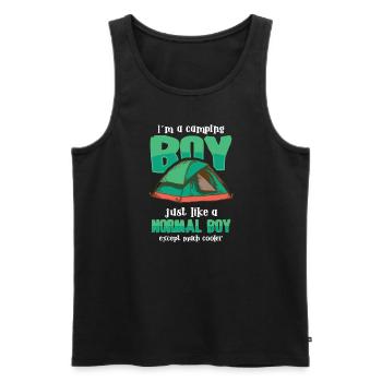 Scout Camping Outdoor Campfire Hiking Backpacking - Men's Premium Organic Tank Top - black - Front - AI Model Male 178 light (178cm)