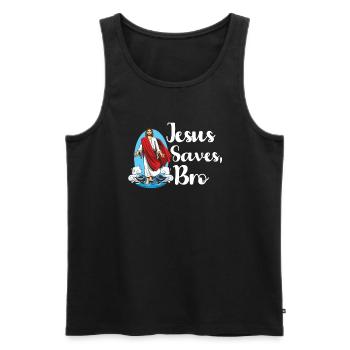 Jesus Christianity God Praying Prayer Pastor - Männer Premium Bio Tank Top - Schwarz - Vorne - Michal (187cm)