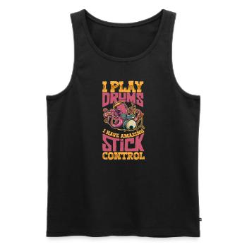 Drummer Drums Music Drum Set Drumming - Men's Premium Organic Tank Top - black - Front - Michal (187cm)