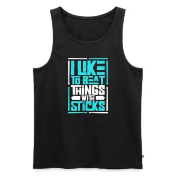 Drummer Drums Music Drum Set Drumming - Men's Premium Organic Tank Top - black - Front - Michal (187cm)