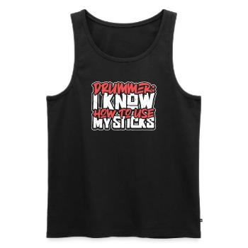 Drummer Drums Music Drum Set Drumming - Men's Premium Organic Tank Top - black - Front - Michal (187cm)