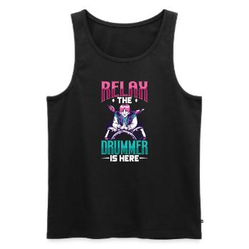 Drummer Drums Music Drum Set Drumming - Men's Premium Organic Tank Top - black - Front - Michal (187cm)