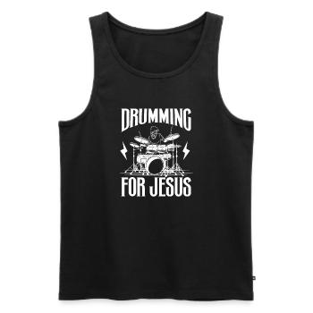 Drum Player Jesus Drum set Pick Jesus Drums Player - Men's Premium Organic Tank Top - black - Front - Michal (187cm)