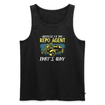 Repo-agent Repo Man Repossession Agent - Men's Premium Organic Tank Top - black - Front - AI Model Male 178 light (178cm)