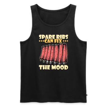 BBQ Spare Ribs Grill Smoker Meat Pork Rib - Men's Premium Organic Tank Top - black - Front - AI Model Male 178 light (178cm)