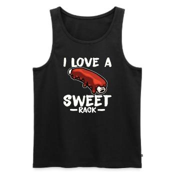 BBQ Spare Ribs Grill Smoker Meat Pork Rib - Men's Premium Organic Tank Top - black - Front - AI Model Male 178 light (178cm)