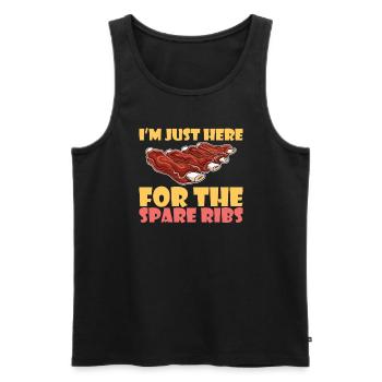 BBQ Spare Ribs Grill Smoker Meat Pork Rib - Men's Premium Organic Tank Top - black - Front - AI Model Male 178 light (178cm)