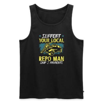 Repo-agent Repo Man Repossession Agent - Men's Premium Organic Tank Top - black - Front - AI Model Male 178 light (178cm)