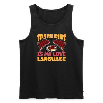 Bbq Spare Ribs Grill Smoker Meat Pork Rib - Men's Premium Organic Tank Top - black - Front - AI Model Male 178 light (178cm)