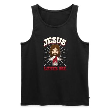 Jesus Christianity God Praying Prayer Pastor - Männer Premium Bio Tank Top - Schwarz - Vorne - Michal (187cm)