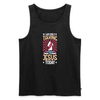 Jesus Christianity God Praying Prayer Pastor - Männer Premium Bio Tank Top - Schwarz - Vorne - Michal (187cm)