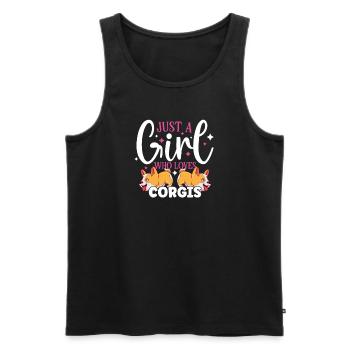 Hund / Welpe: Nur Ein Mädchen, Das Welpen Liebt - Männer Premium Bio Tank Top - Schwarz - Vorne - Michal (187cm)