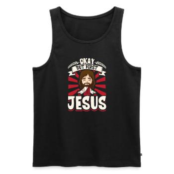 Jesus Christianity God Praying Prayer Pastor - Männer Premium Bio Tank Top - Schwarz - Vorne - Michal (187cm)