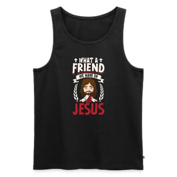 Jesus Christianity God Praying Prayer Pastor - Männer Premium Bio Tank Top - Schwarz - Vorne - Michal (187cm)