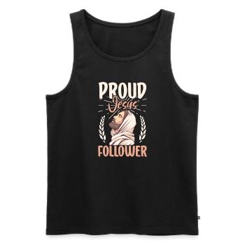 Jesus Christianity God Praying Prayer Pastor - Männer Premium Bio Tank Top - Schwarz - Vorne - Michal (187cm)