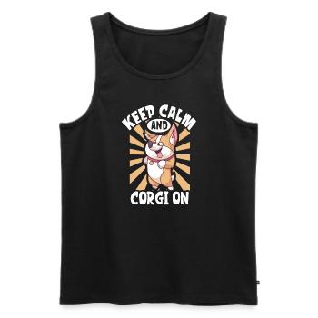 Hund Welsh Corgi Haustier Hund Liebhaber Welpe - Männer Premium Bio Tank Top - Schwarz - Vorne - Michal (187cm)