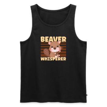 Beaver Fan Beaver Lovers Funny Beaver Gift - Men's Premium Organic Tank Top - black - Front - AI Model Male 178 light (178cm)
