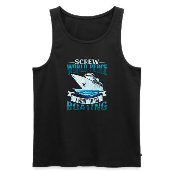 Boating Dad Boat Captain Pontoon Sailor Cruising - Männer Premium Bio Tank Top - Schwarz - Vorne - Michal (187cm)