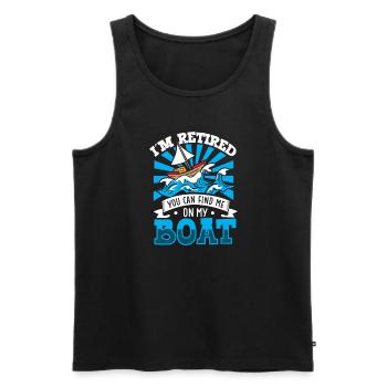 Boating Dad Boat Captain Pontoon Sailor Cruising - Männer Premium Bio Tank Top - Schwarz - Vorne - Michal (187cm)