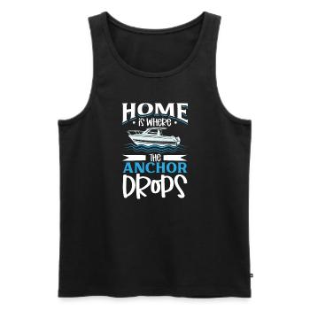 Boating Dad Boat Captain Pontoon Sailor Cruising - Männer Premium Bio Tank Top - Schwarz - Vorne - Michal (187cm)
