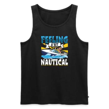 Boating Dad Boat Captain Pontoon Sailor Cruising - Männer Premium Bio Tank Top - Schwarz - Vorne - Michal (187cm)