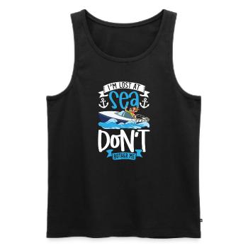 Boating Dad Boat Captain Pontoon Sailor Cruising - Männer Premium Bio Tank Top - Schwarz - Vorne - Michal (187cm)