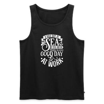 Boating Dad Boat Captain Pontoon Sailor Cruising - Männer Premium Bio Tank Top - Schwarz - Vorne - Michal (187cm)