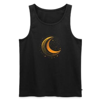 Mondphasen Vollmond Sterne Raum Mond Nacht - Männer Premium Bio Tank Top - Schwarz - Vorne - Michal (187cm)