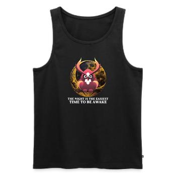 Owl Quote Owl Owl Lover Insomnia meme Late night - Männer Premium Bio Tank Top - Schwarz - Vorne - AI Model Male 178 light (178cm)