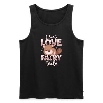 Beaver Fan Beaver Lovers Funny Beaver Gift - Men's Premium Organic Tank Top - black - Front - AI Model Male 178 light (178cm)