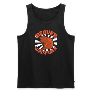 Beaver Fan Beaver Lovers Funny Beaver Gift - Men's Premium Organic Tank Top - black - Front - AI Model Male 178 light (178cm)