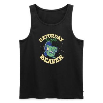 Beaver Fan Beaver Lovers Funny Beaver Gift - Men's Premium Organic Tank Top - black - Front - AI Model Male 178 light (178cm)