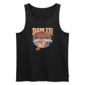Beaver Fan Beaver Lover Funny Beaver Gift - Men's Premium Organic Tank Top - black - Front - AI Model Male 178 light (178cm)