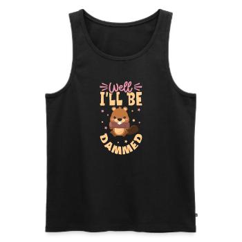 Beaver Fan Beaver Lover Funny Beaver Gift - Men's Premium Organic Tank Top - black - Front - AI Model Male 178 light (178cm)