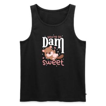 Beaver Fan Beaver Lover Funny Beaver Gift - Men's Premium Organic Tank Top - black - Front - AI Model Male 178 light (178cm)