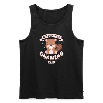 Beaver Fan Beaver Lover Funny Beaver Gift - Men's Premium Organic Tank Top - black - Front - AI Model Male 178 light (178cm)