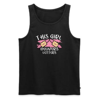 Postal clerk Postlady Postman Post Office - Men's Premium Organic Tank Top - black - Front - AI Model Male 178 light (178cm)